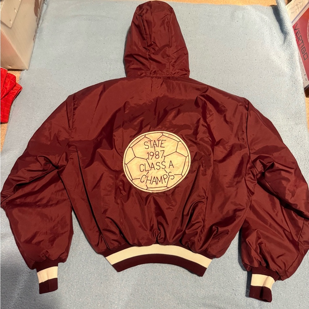 Cape Soccer Vintage 1987 Nylon School Jacket- Men's XXL (XL)- DeLong. - Picture 2 of 5